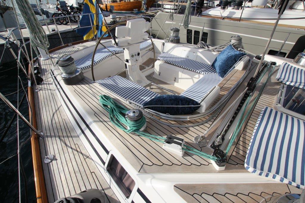 Swan 77 - CYGNUS MONTANUS II - The aft cockpit is strategically arranged to allow for the majority of the sailing operations to be made within easy reach of the helmsman